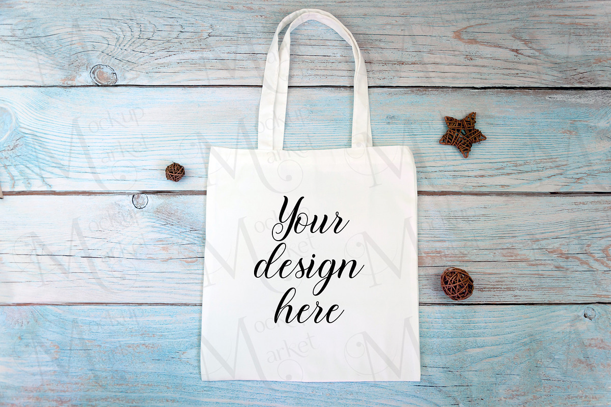 6 White tote bag mockup bundle., a Print Template by MockupMarket (Photo 3 of 7)