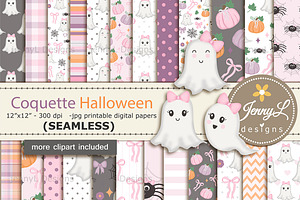 Halloween Coquette Digital Papers