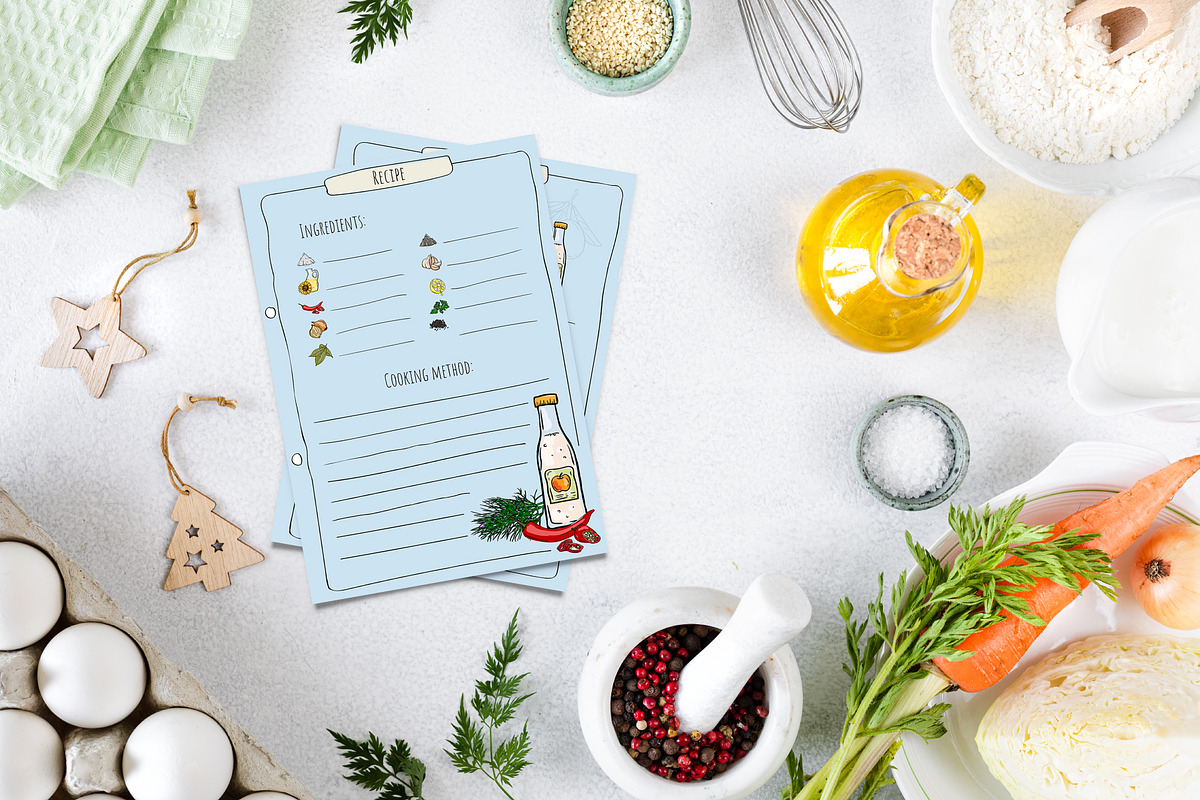 Cookbook. Set of vector elements., a Food Illustration by Design by Irihaha (Photo 3 of 7)