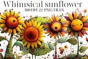 Whimsical sunflower Clipart, an Illustration by Designworld (Thumbnail 1 of 8)