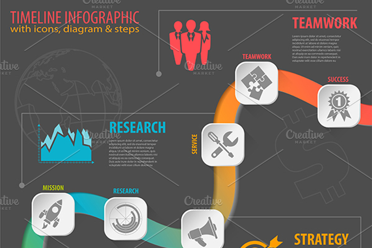 Business Timeline Infographics, a Technology Illustration by TAlex (Photo 6 of 6)