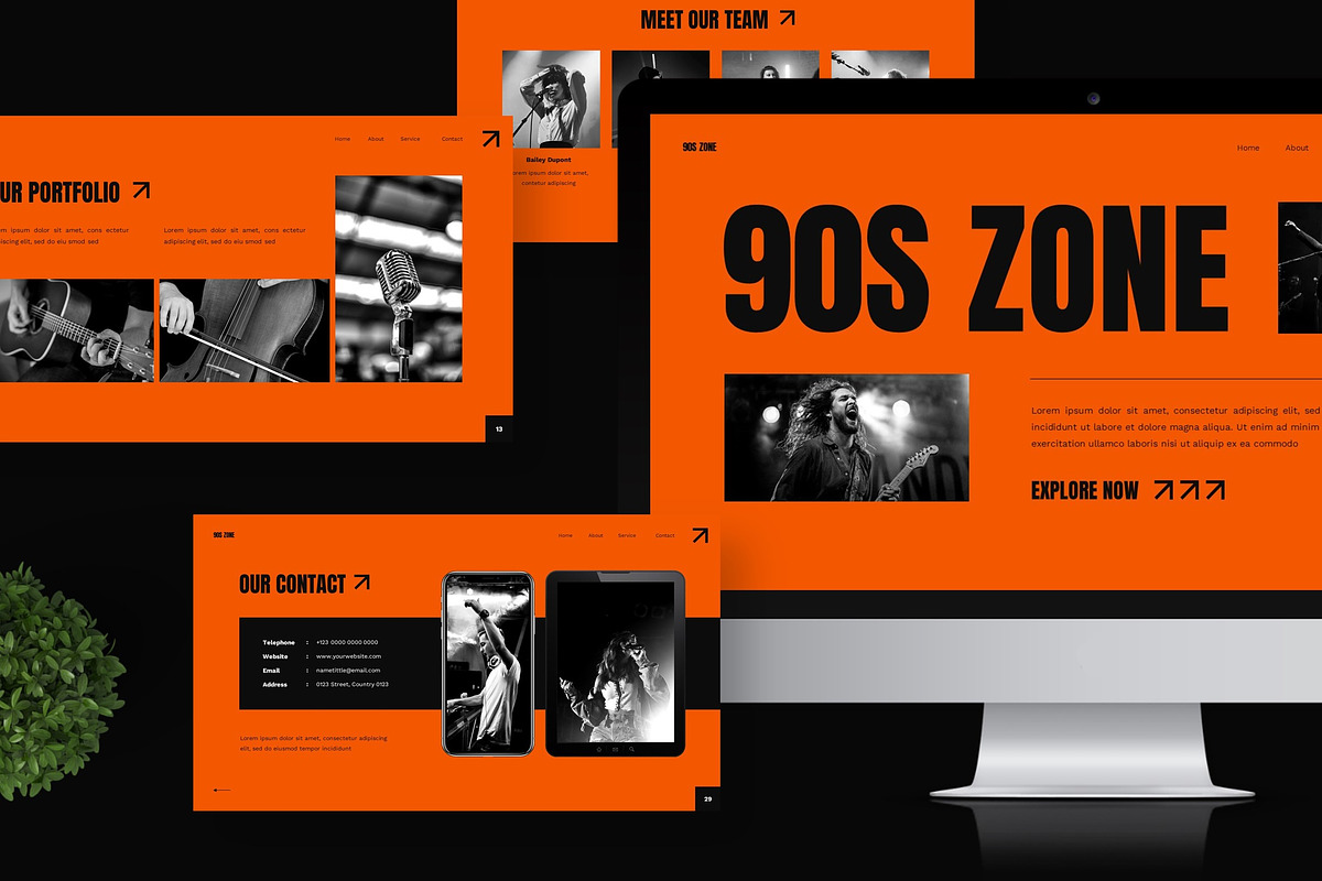 90s Zone - Music Powerpoint Template, a Presentation Template by Deepslide Studio (Photo 2 of 7)