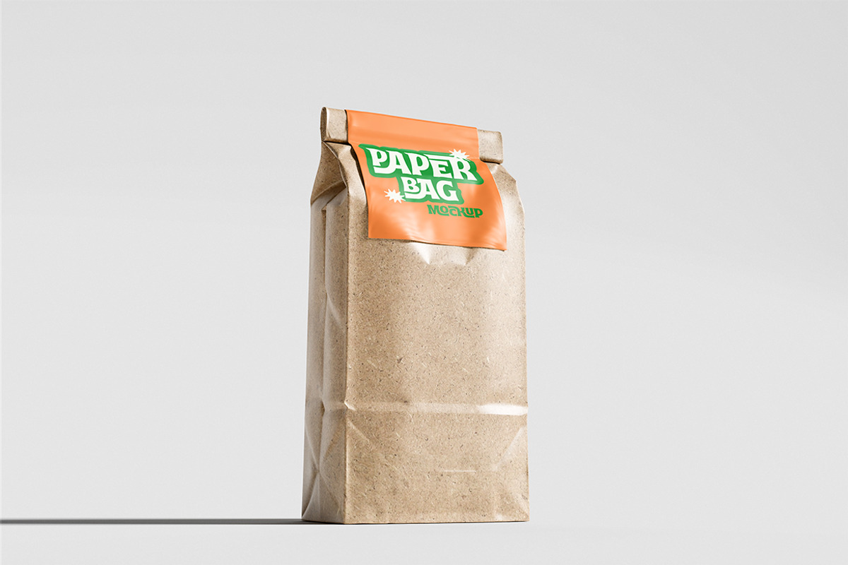 Long Paper Bag Mockup, a Packaging Mockup by HanaSaka_Studio (Photo 2 of 5)