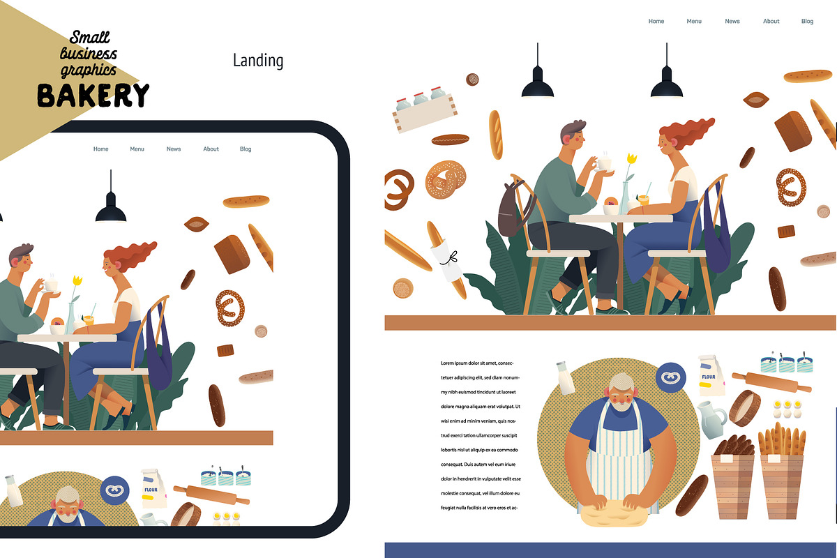 Bakery, Small business (vector), a Templates & Theme by Grivina's shop (Photo 14 of 19)