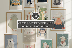 Cute Posters For Kids. Nursery Room.