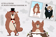Happy Groundhog Day Clipart, an Animal Illustration by tamatus_art (Thumbnail 2 of 8)