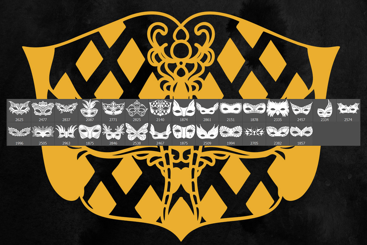 Facial Masks Photoshop Stamp Brushes, a Brush Add-On by ArtistMef (Photo 2 of 4)