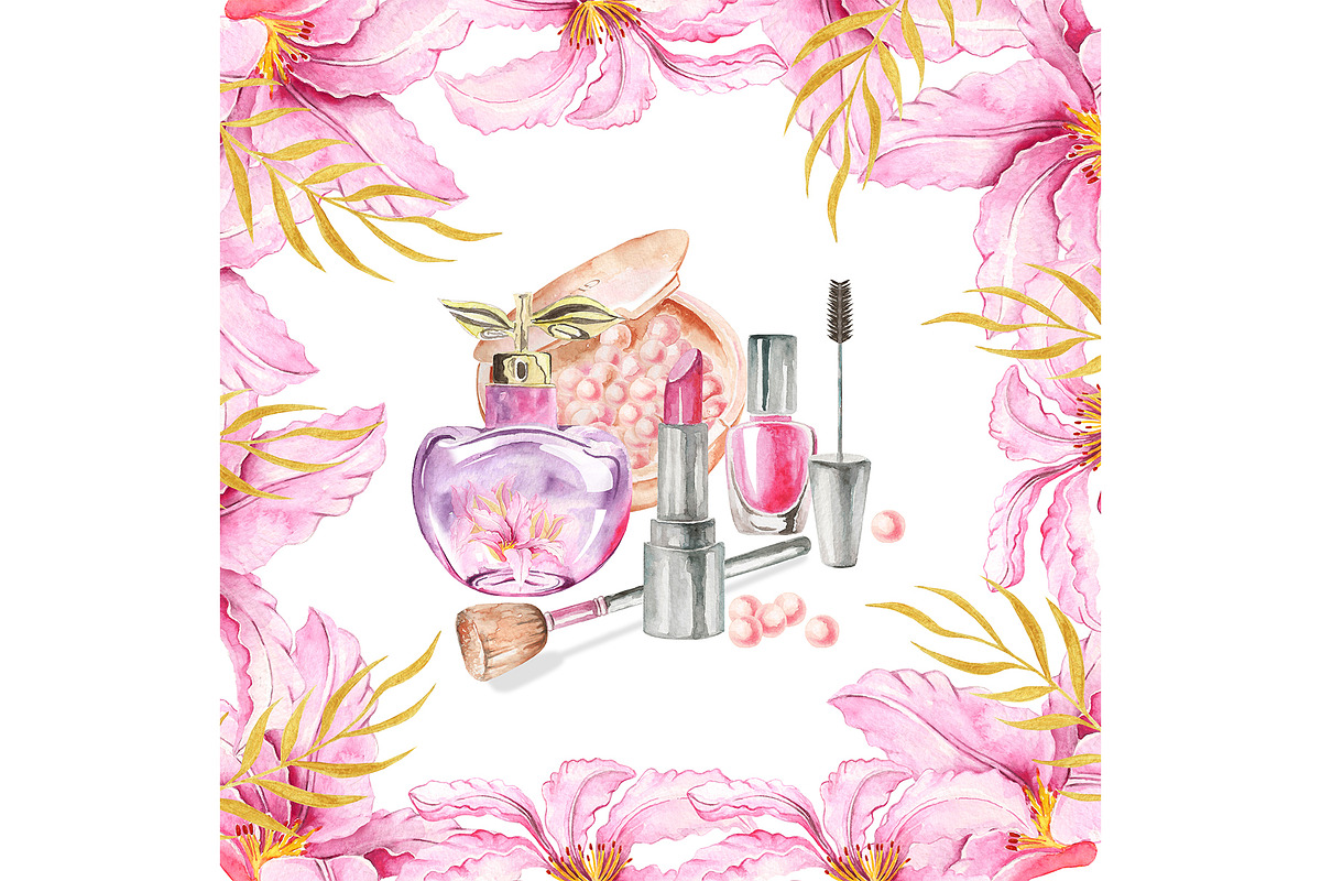 Watercolor Beauty Clipart, Make Up, an Illustration by DreamsClipArt (Photo 5 of 5)