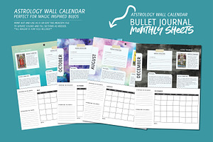 12 Month Astrology Wall Calendar