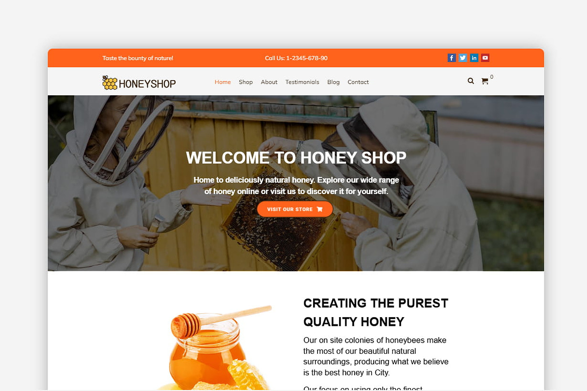 Honey Shop WordPress Theme, a WordPress Template by Your Theme Shop (Photo 1 of 10)