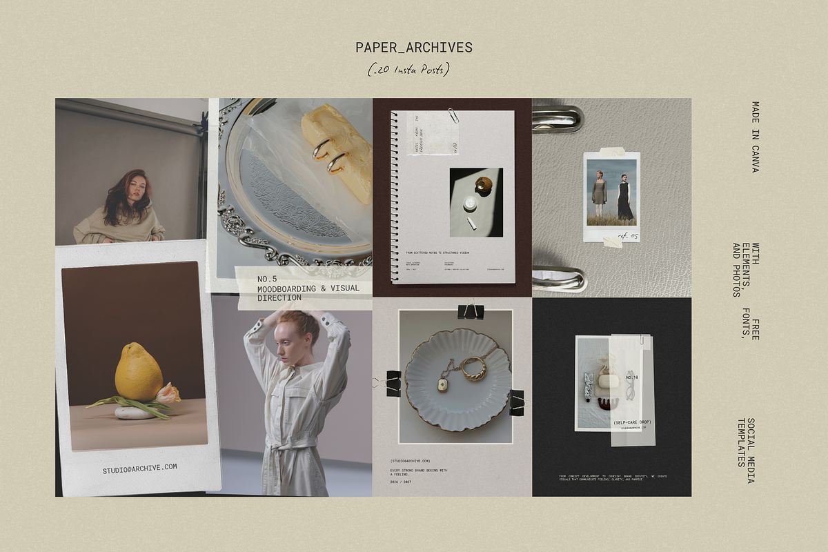 Paper Archives Social Media Template, a Social Media Template by Alina Karpenko (Photo 1 of 9)