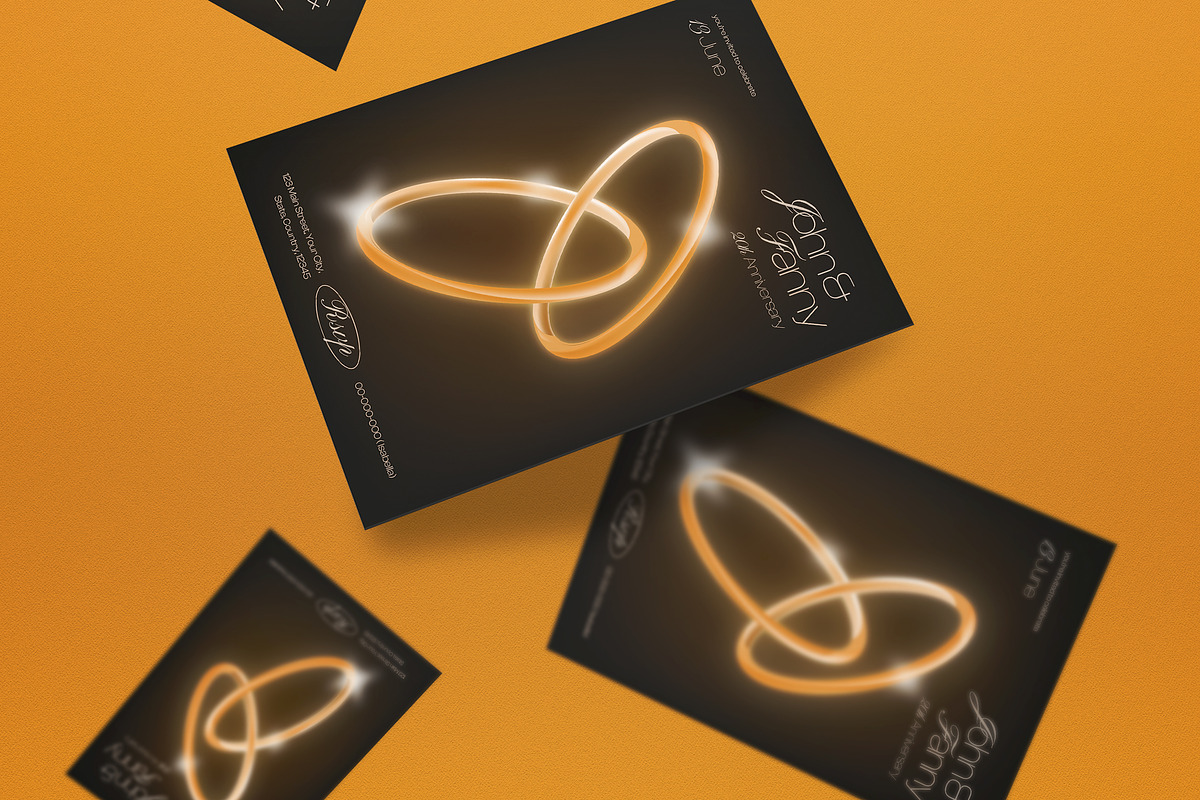 Gold Gradient Anniversary Invitation, an Invitation Template by graphicook (Photo 2 of 3)