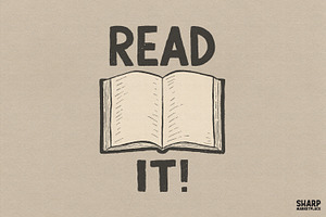 Read It! Vintage Open Book Graphic, an Object Graphic by SharpMarketplace
