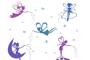 Cartoon Fairies Silhouette