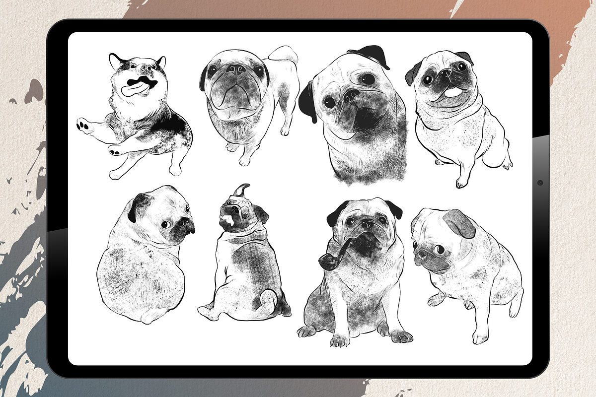 Procreate - Dog Stamps, a Brush Add-On by DiBrush Studio