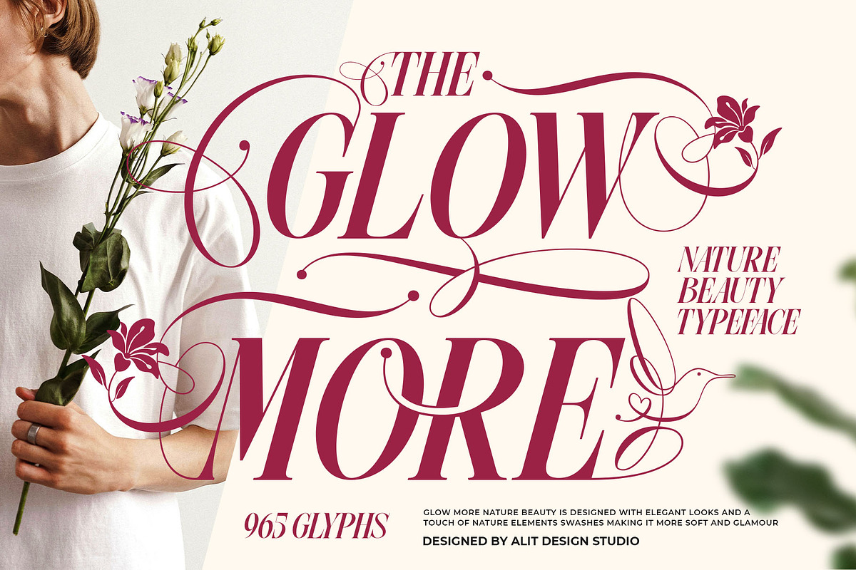 Glow More Typeface, a Serif Font by alit design (Photo 1 of 17)