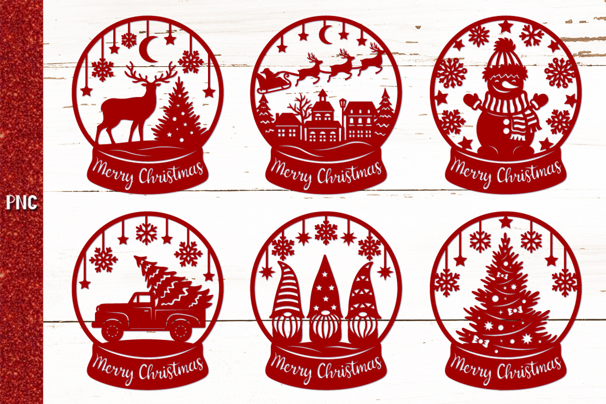 Snow Globe Papercut Bundle SVG, a Graphic by Digital_Craftyfox (Photo 8 of 15)