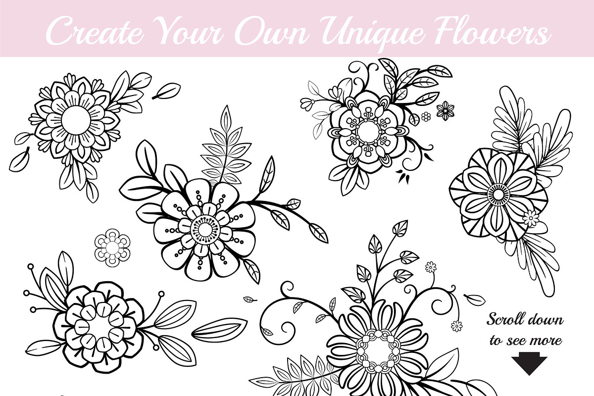 110 Floral Brushes for Illustrator preview 4