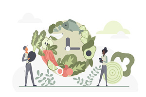 Traditional food & dishes health, a Food Illustration by Lemberg Vector