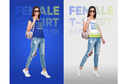 Female V-Neck T-Shirt Mockup, a Shirt Mockup by Hi, Mock-Up! (Thumbnail 5 of 10)
