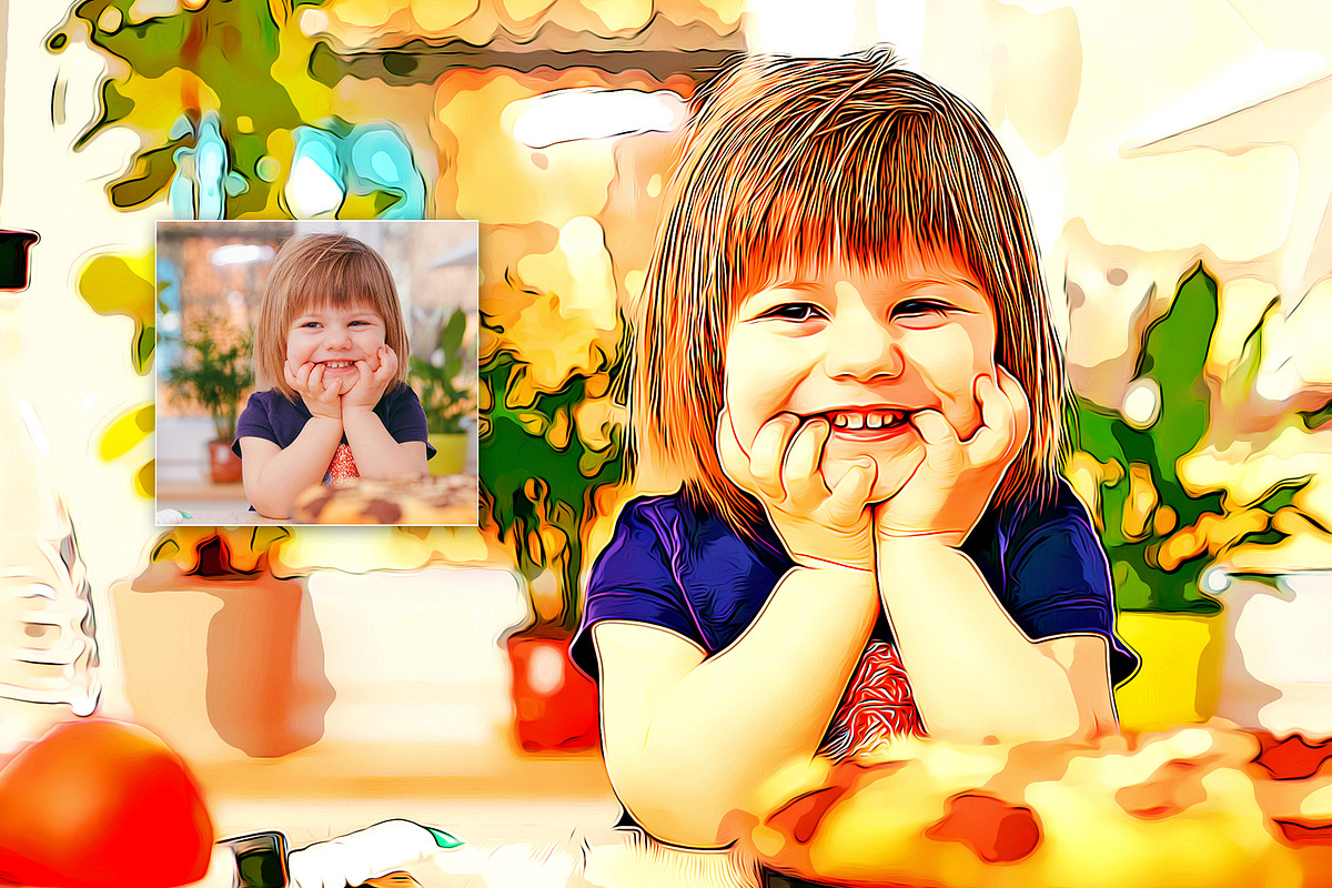 Premium Cartoon Oil Paint, an Action Add-On by U_Design (Photo 8 of 11)