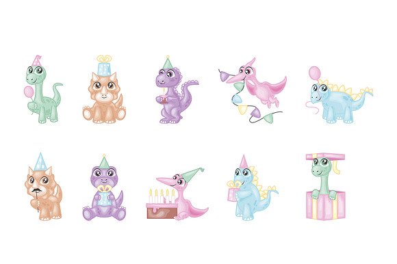 Cute Dino Birthday Set preview 2