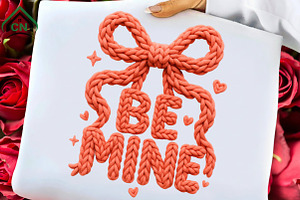 Yarn Be Mine Coquette Bow Valentine, an Illustration by Craft Nest