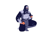 Ninja, shinobi, Asian warriors set, a Person Illustration by PaperTrident (Thumbnail 7 of 16)