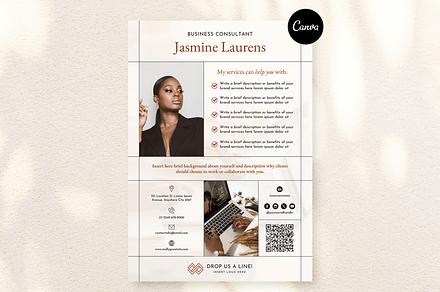 Business Card Flyer with QR Code