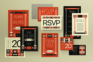 Orange Mystic Wedding Invitation Set, an Invitation Template by graphicook