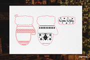 Christmas Mitten Ornament SVG Bundle, a Decorative Illustration by svgocean (Thumbnail 11 of 13)