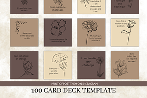 Minimal Flowers Card Deck, a Design Template by Digital By Nikoleta