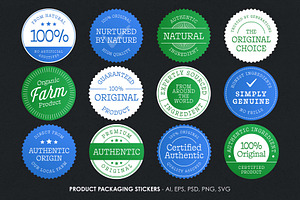 Product Packaging Sticker Set, an Object Graphic by DesignerCandies