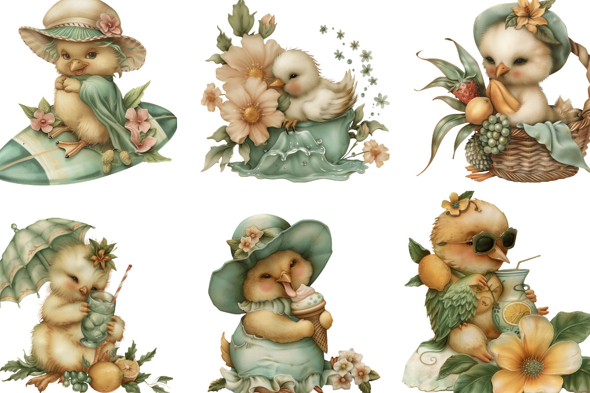 Summer Funny Chick Clipart, an Illustration by Designking (Photo 5 of 5)