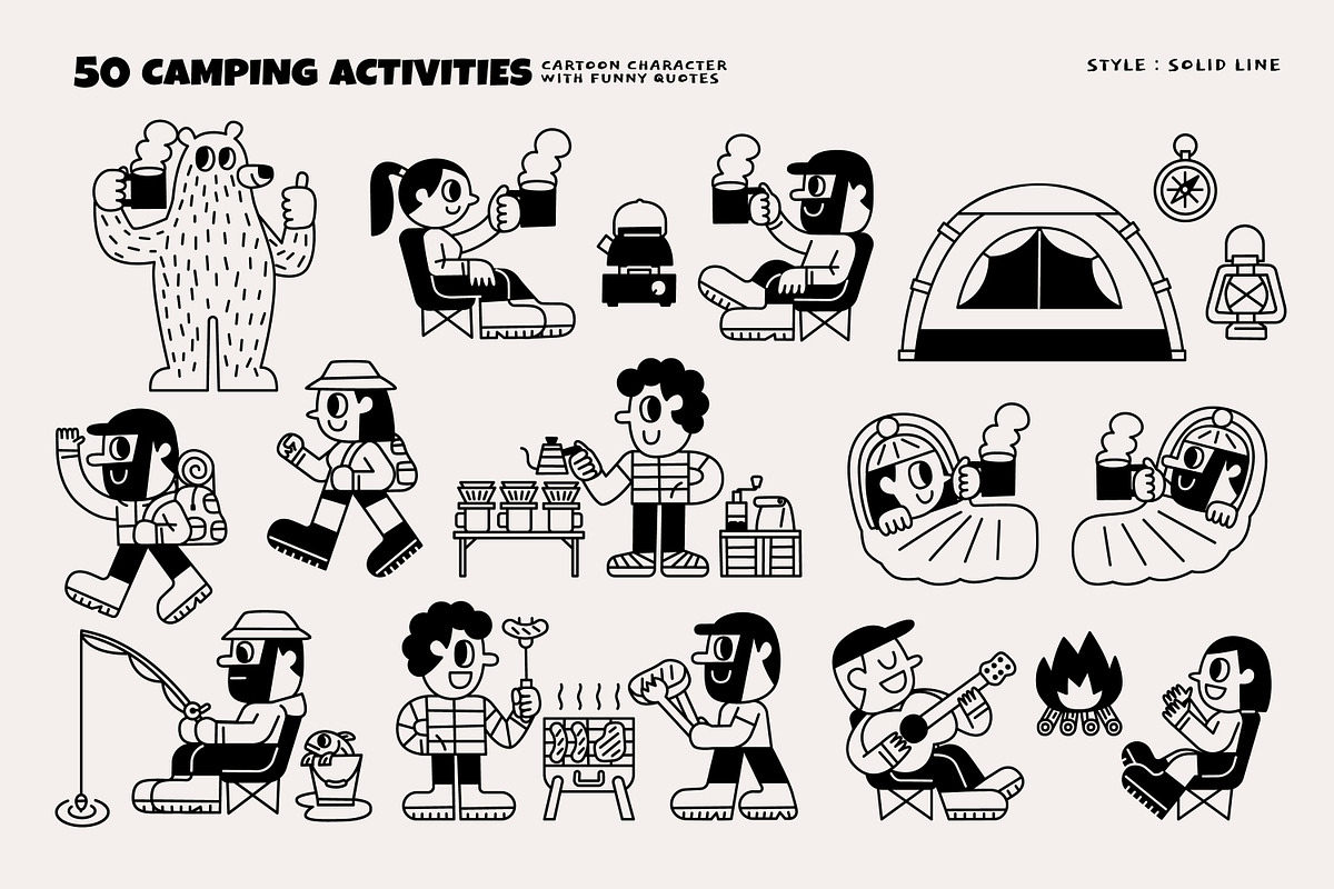 50 Camping Activities, an Illustration by monkik (Photo 13 of 21)