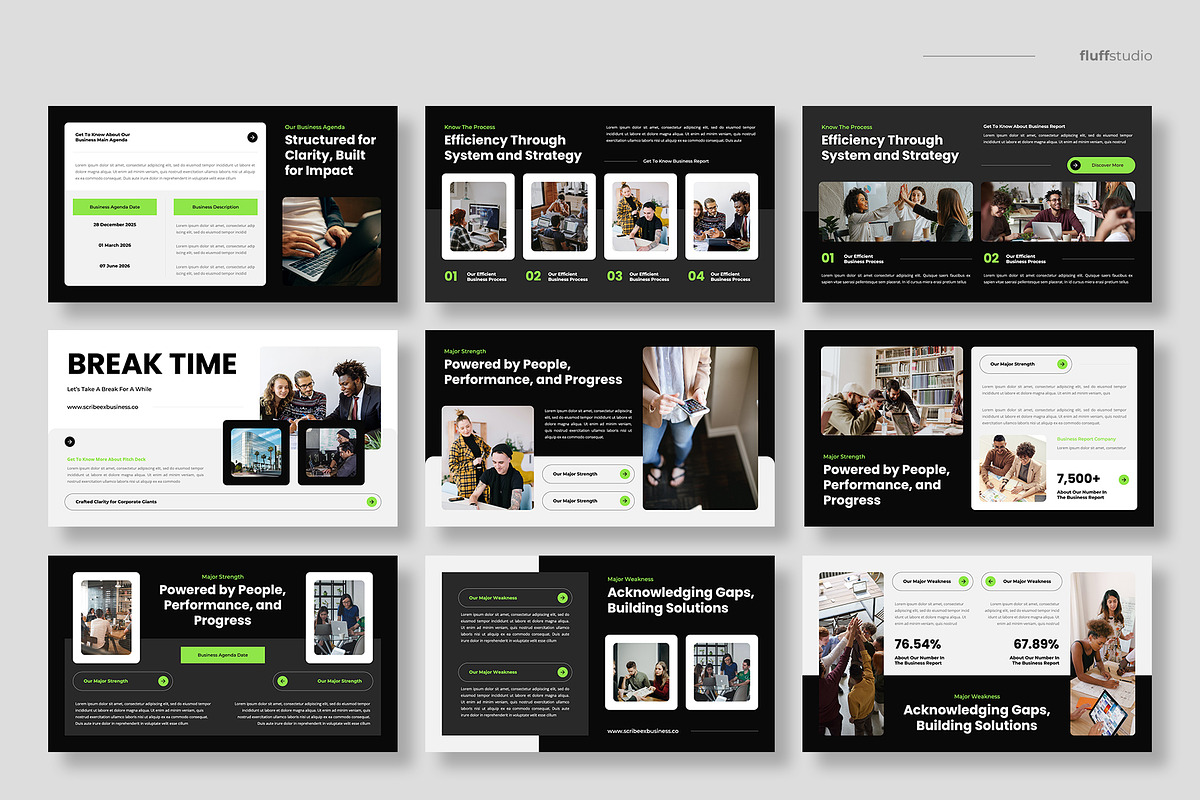 Business Report Keynote Template, a Presentation Template by fluffstudio (Photo 3 of 4)