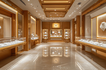 Opulent Jewelry Store Interior: Glea, a Background Photo by Pixeness