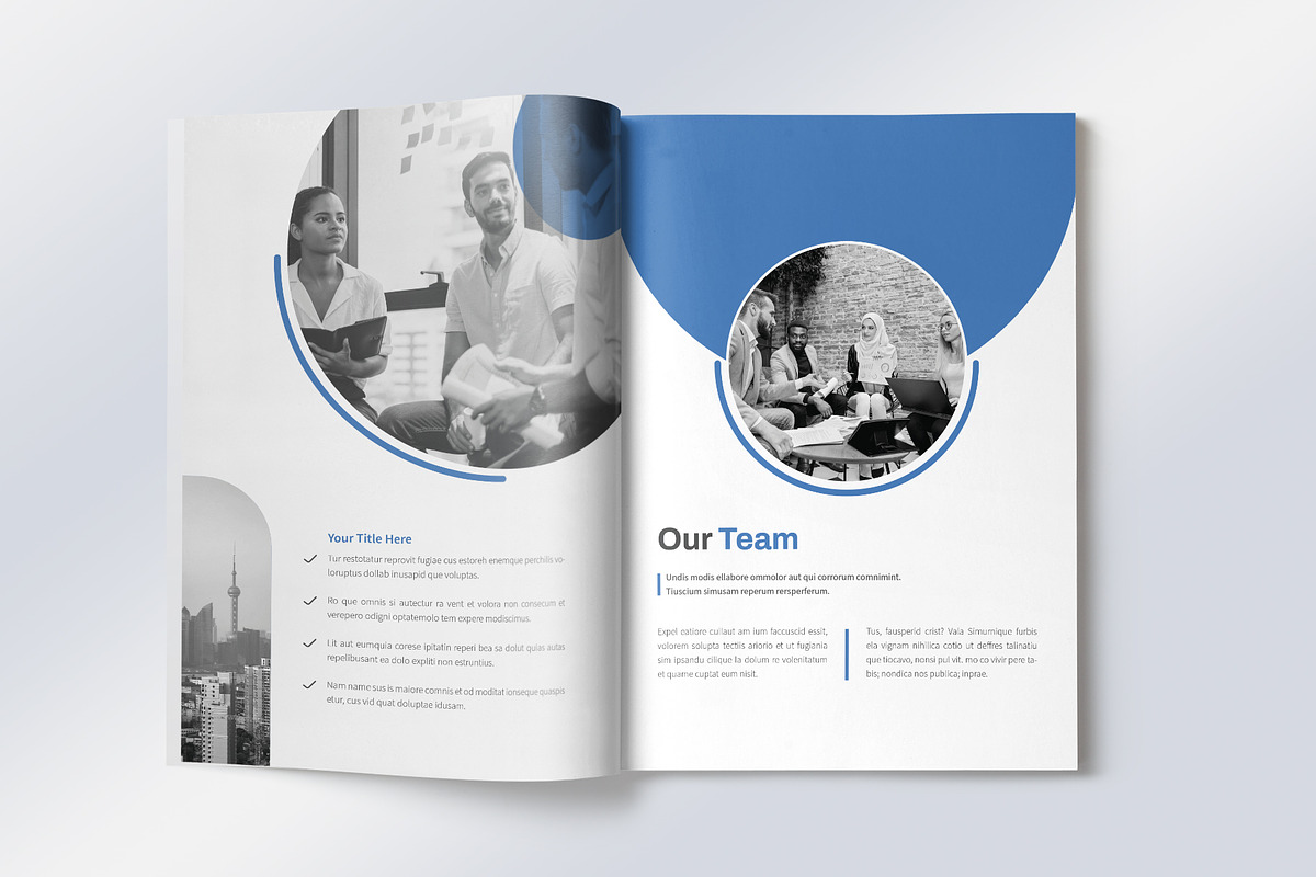 Corporate Brochure Layout with Blue, a Brochure Template by graphypix (Photo 2 of 8)
