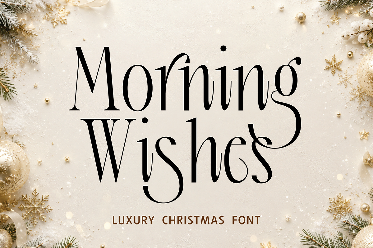 Christmas Font - Morning Wishes, a Serif Font by Mozatype (Photo 1 of 9)