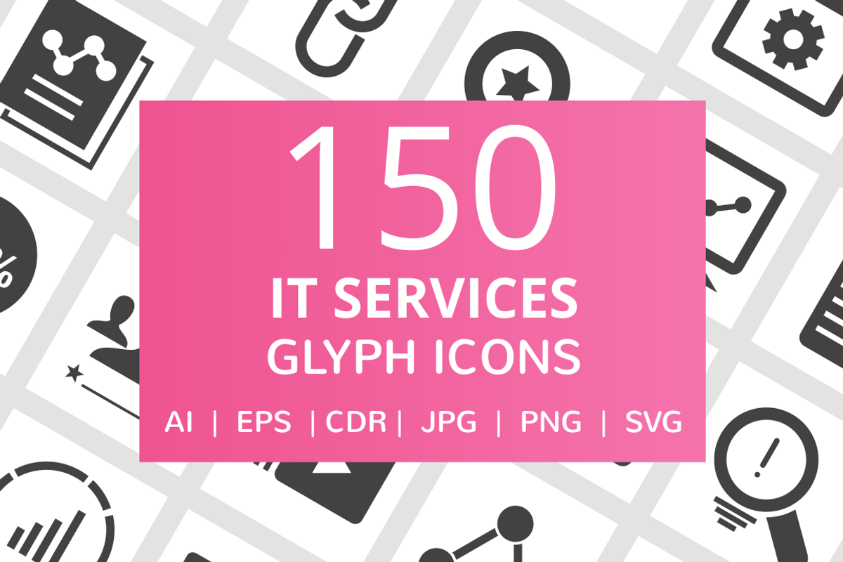 150 IT Services Glyph Icons, a Solid Icon by IconBunny (Photo 1 of 6)