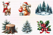 Woodland Christmas Clipart, an Illustration by CreationArt (Thumbnail 6 of 7)
