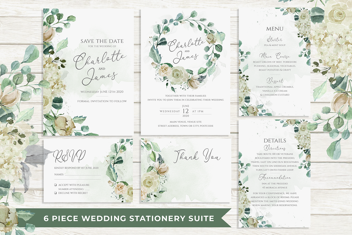 Cream Roses Wedding Invite Set, an Invitation Template by R Whitehurst Design (Photo 2 of 9)