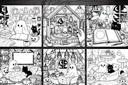 Haunted Cozy Corners Coloring Pages, a Brochure Template by LA Design (Thumbnail 4 of 9)