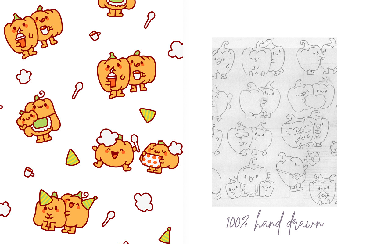 Pumpkin Friends Patterns, a Pattern Graphic by Palau (Photo 8 of 9)