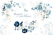 watercolor Blue flowers, Patterns, a Decorative Illustration by Lisima (Thumbnail 3 of 14)