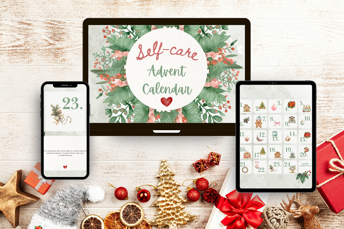 Christmas Self-Care Advent Calendar, a Print Template by Kaleidokika (Photo 3 of 5)