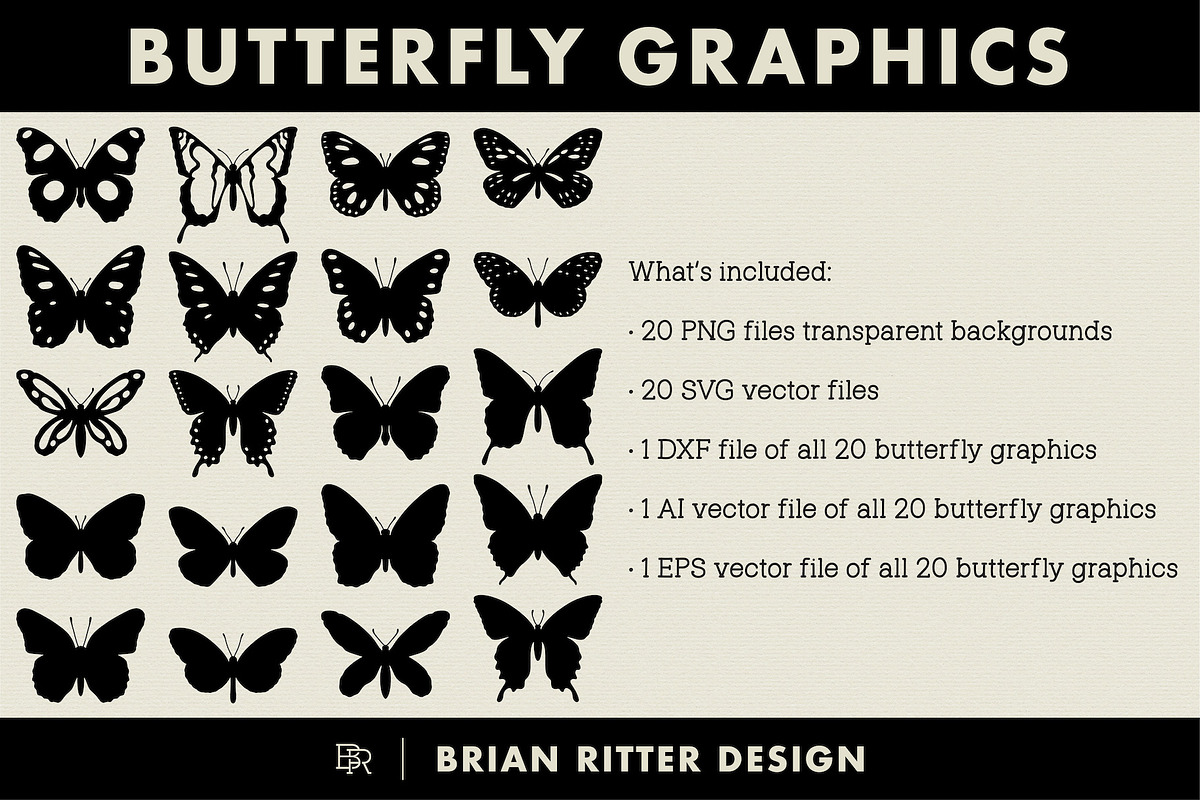 Butterfly Graphics, an Object Graphic by Brian Ritter Design (Photo 2 of 2)