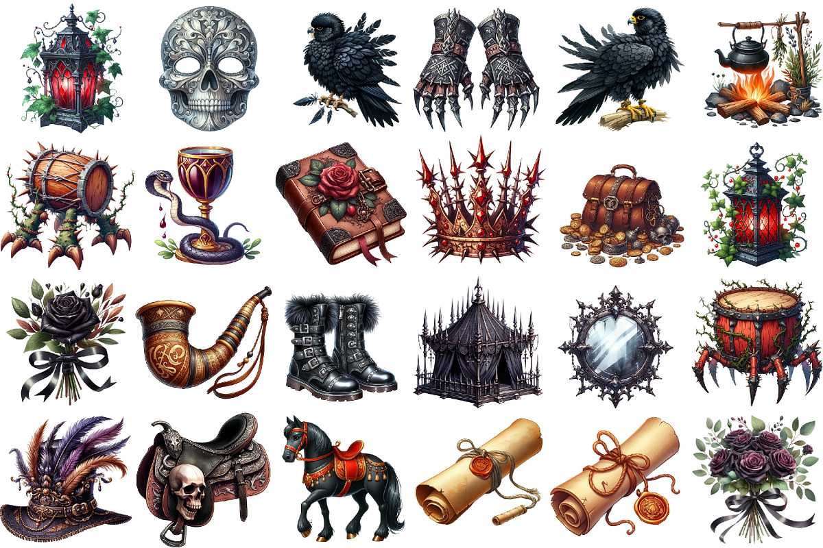 Watercolor Ataman Gothic Clipart, an Illustration by Sublimation Artist (Photo 2 of 5)