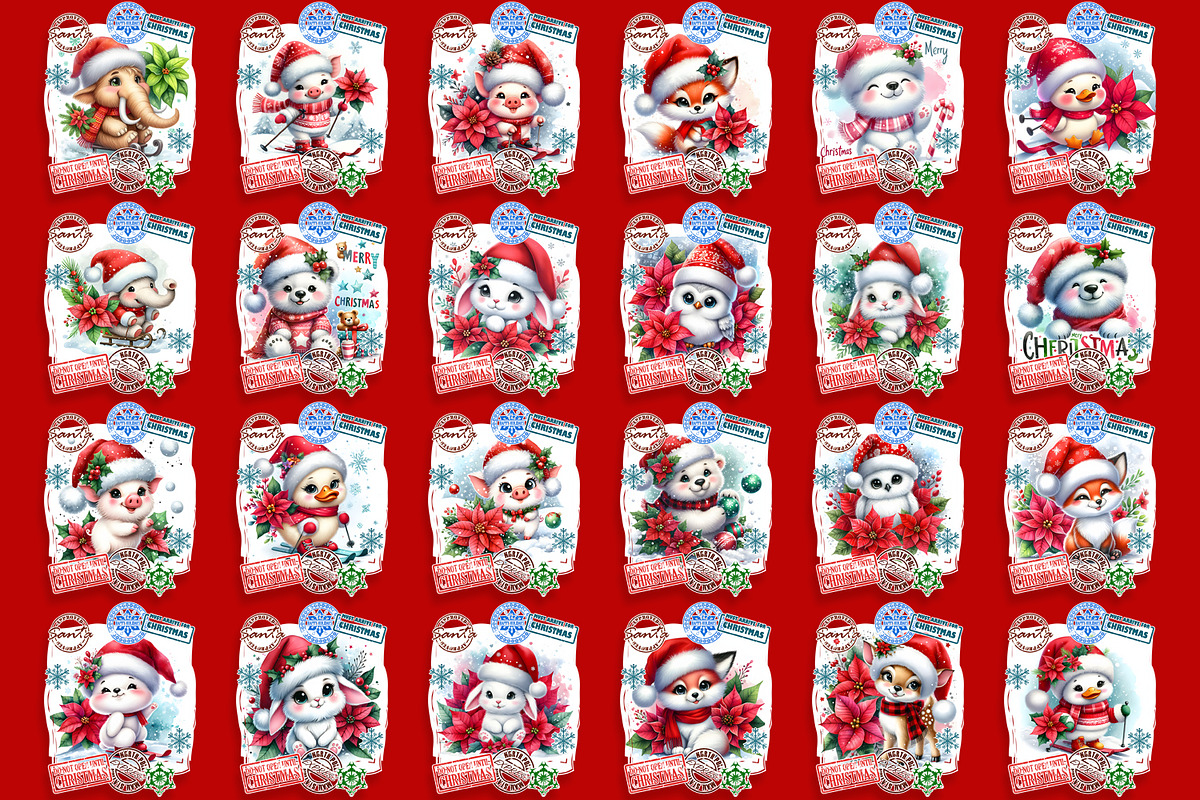 Christmas Santa Sack bundle, an Animal Illustration by ElenazlataArt (Photo 6 of 10)