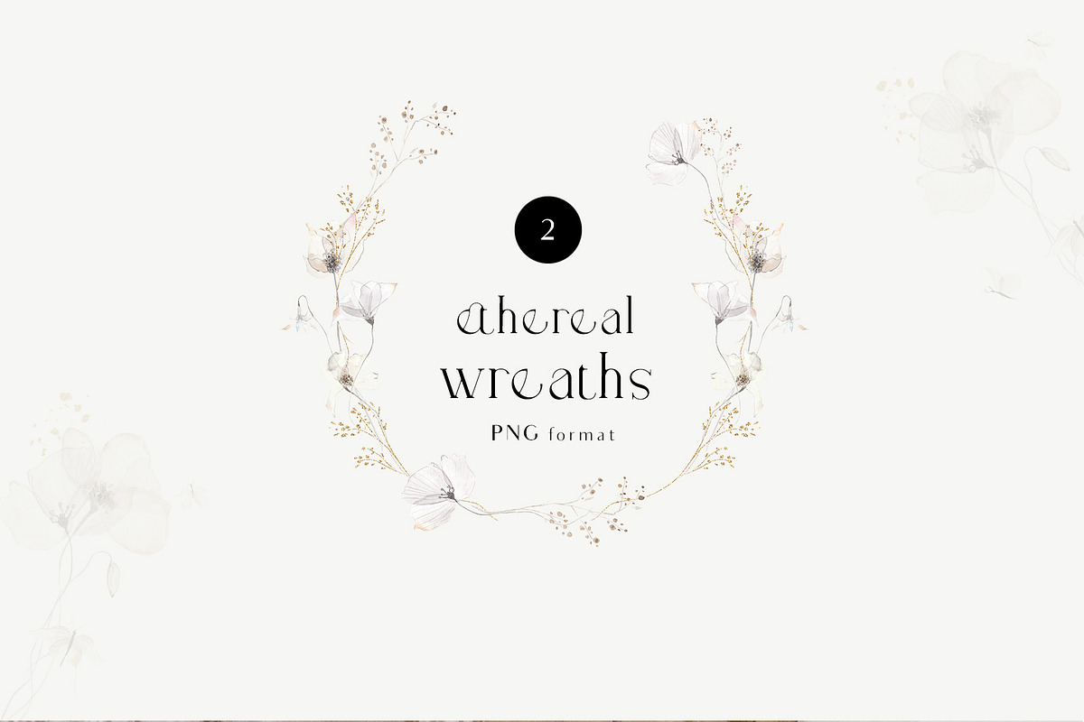 ETHEREAL floral & delicate gold set, an Illustration by Grace Noboa Illustrations (Photo 5 of 10)